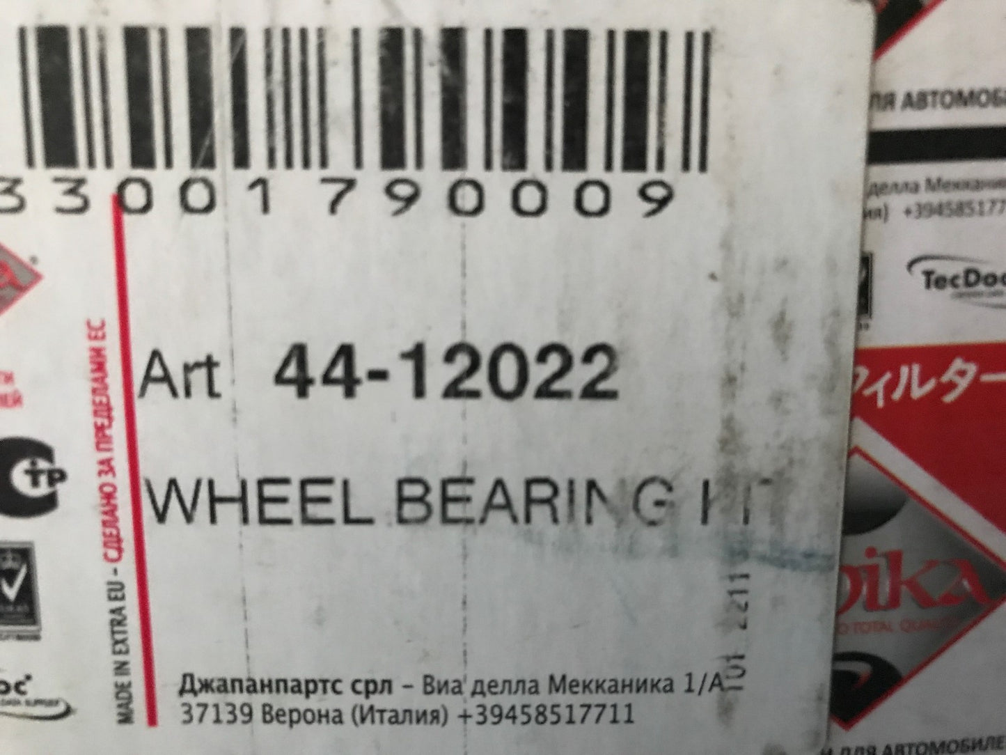 Front Wheel Bearing Toyota Hi-Ace 01-17 2.5d-4d 3.0d 44-12022 Ashika New