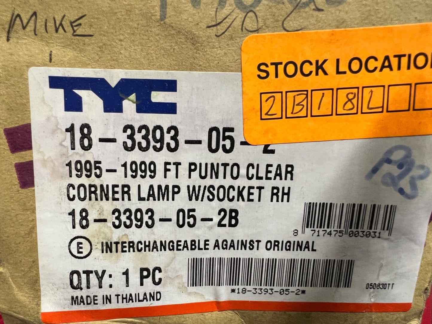 Front Off Side Indictor Lamp TYC 18-3393-05-2 fits Fiat Punto 1995-1999