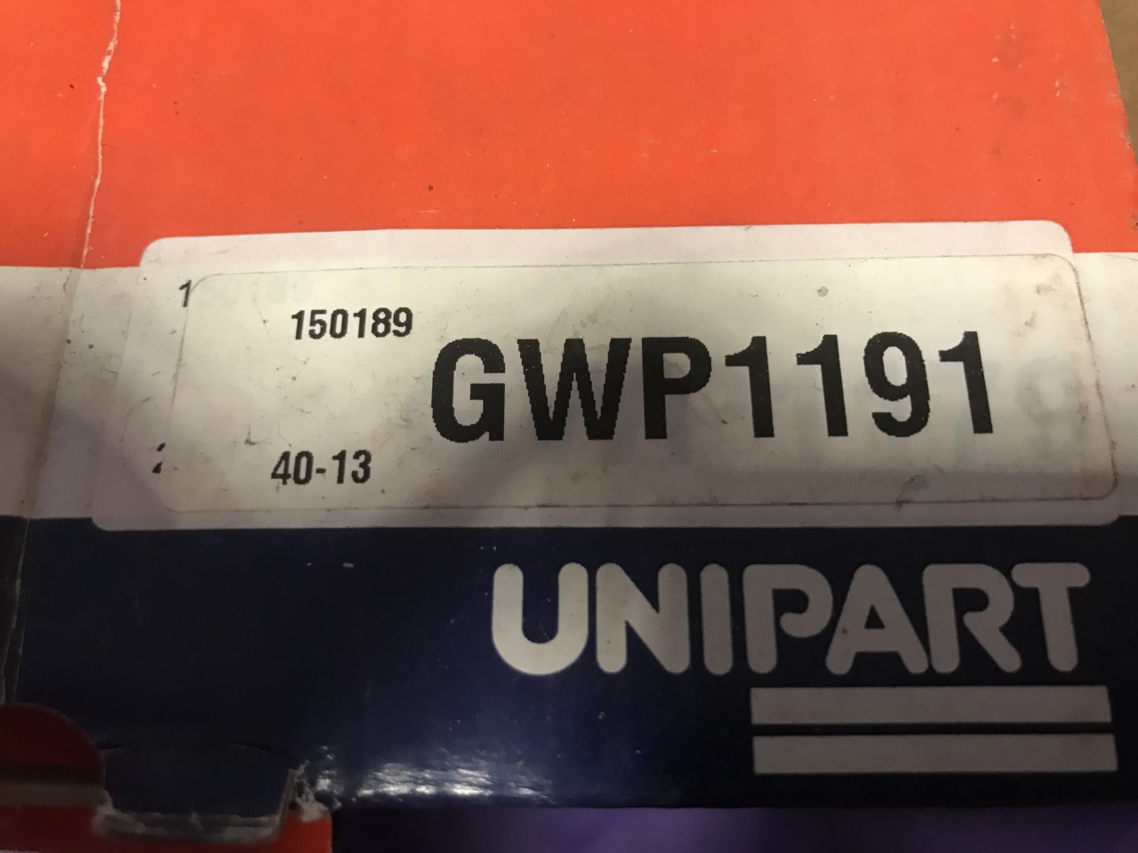 Water Pump Honda Accord 1990-2008 Unipart GWP1191