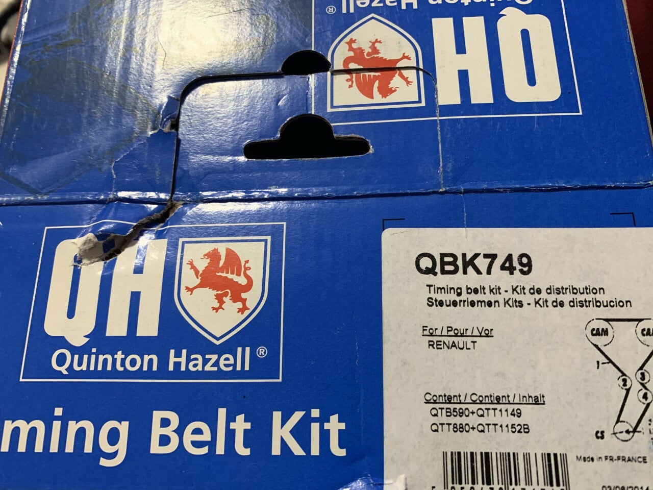 QH QBK749 Timing Belt Kit fits Renault