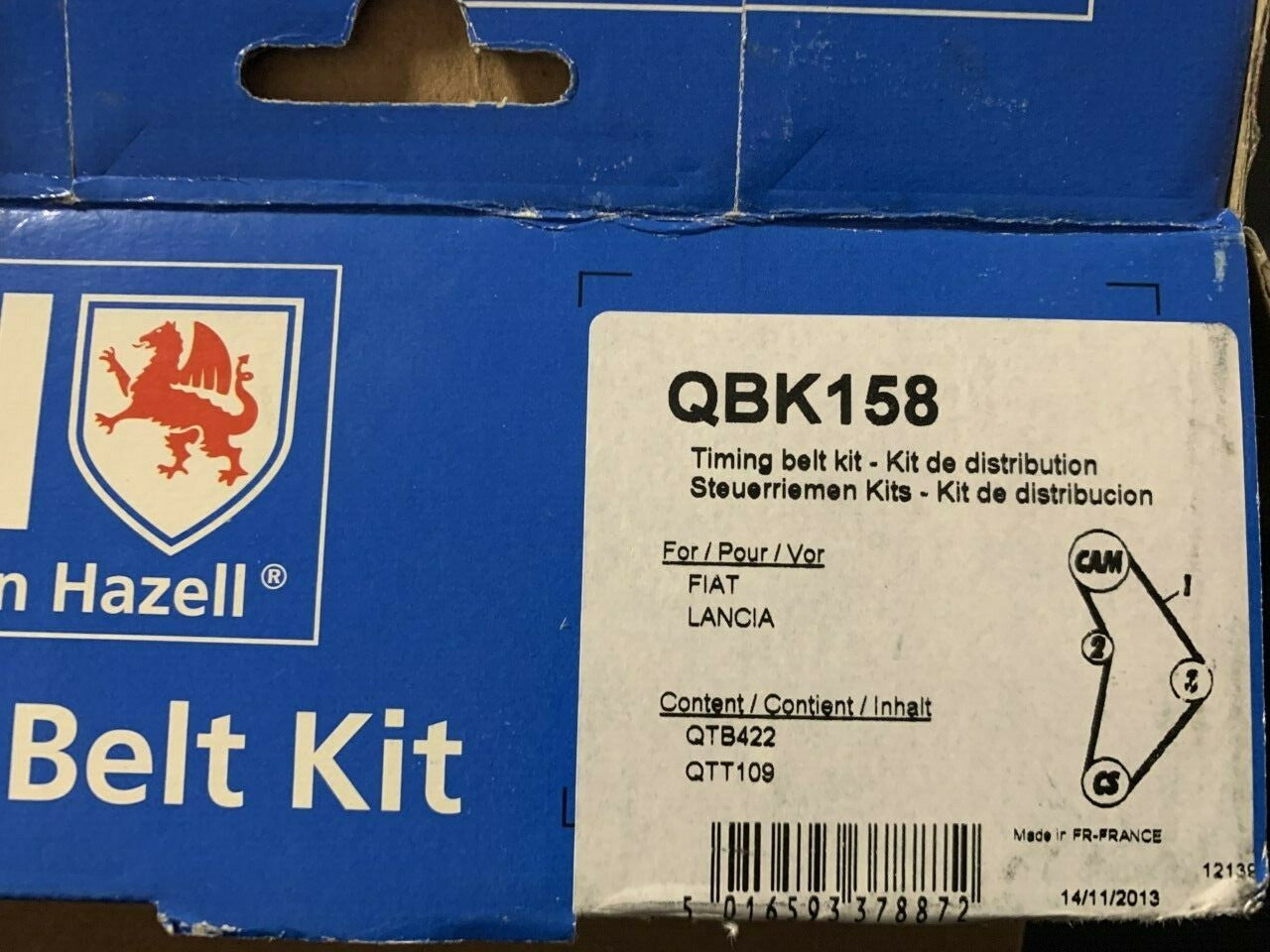 QH QBK158 Timing Belt Kit fits Fiat Lancia