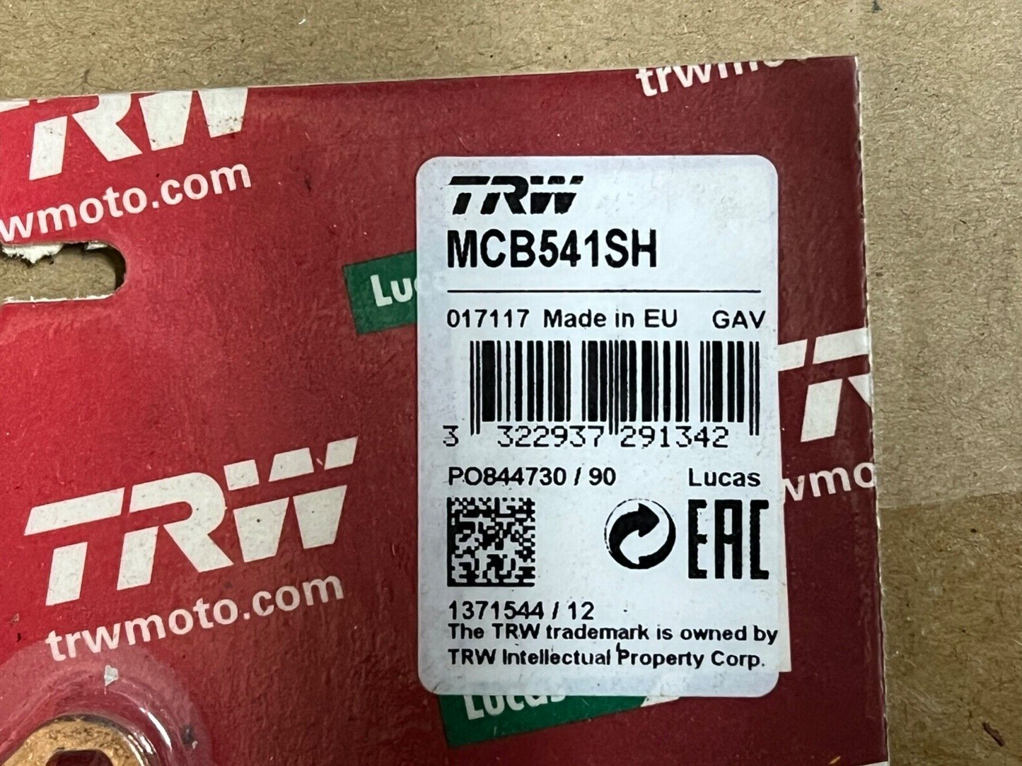 TRW Brake Pad Sintered MCB541SH For Yamaha RD 350 LC 1JF 1985