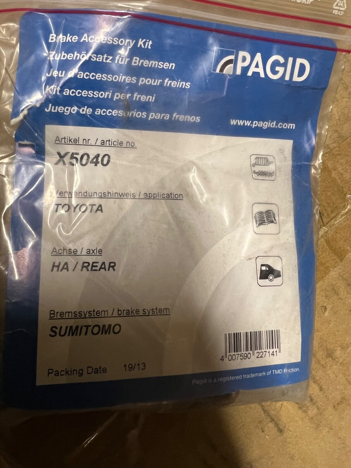 Pagid X5040 Brake Drum Shoe Adjuster for Toyota Camry, Carina, Celica, Corona