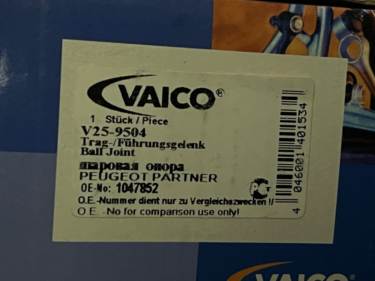 Vaico V25-9504 Ball Joint fits Peugeot Partner