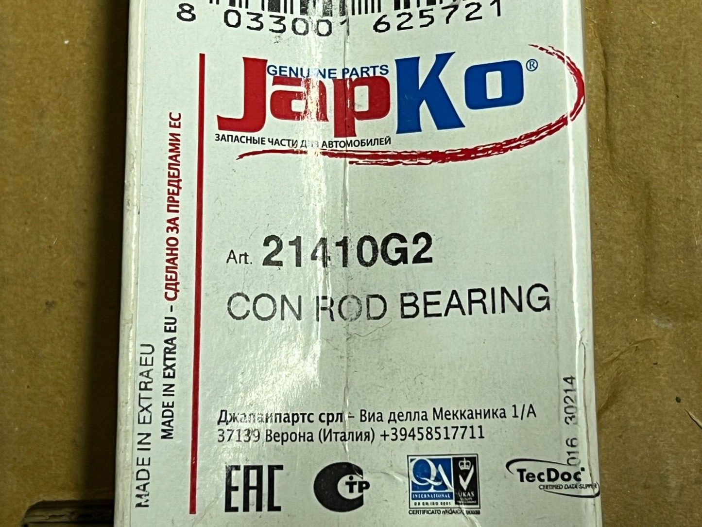 Japko 21410G2 Big End Bearings fits Daihatsu Charmant Toyota Tercel 1 11