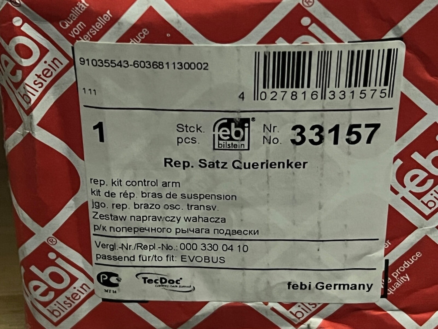 febi 33157 Front Lower Suspension Repair kit fits Mercedes