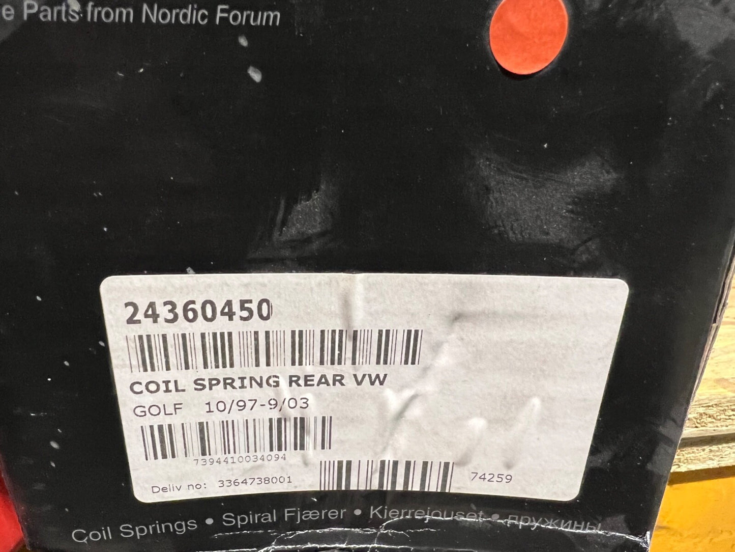 NF 24360450 4295034 Rear Coil Spring fits Volkswagen VW Golf 1997-2003