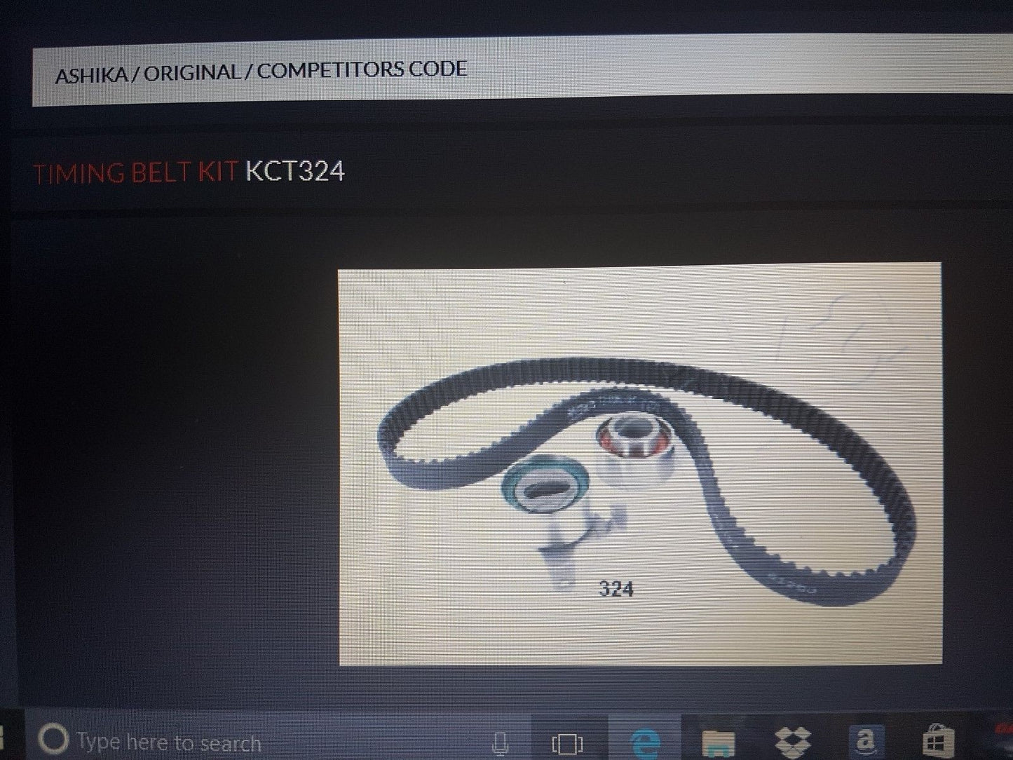 Timing Belt Kit Mazda 323 Ashika KCT324 Timing Belt & Tensioner