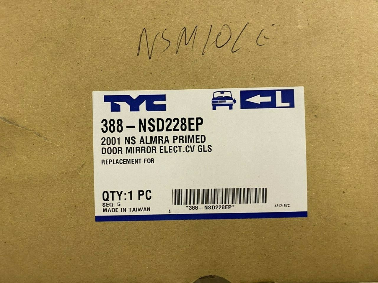 TYC 388-NSD228EP Complete Wing Mirror Left Hand Side fits Nissan