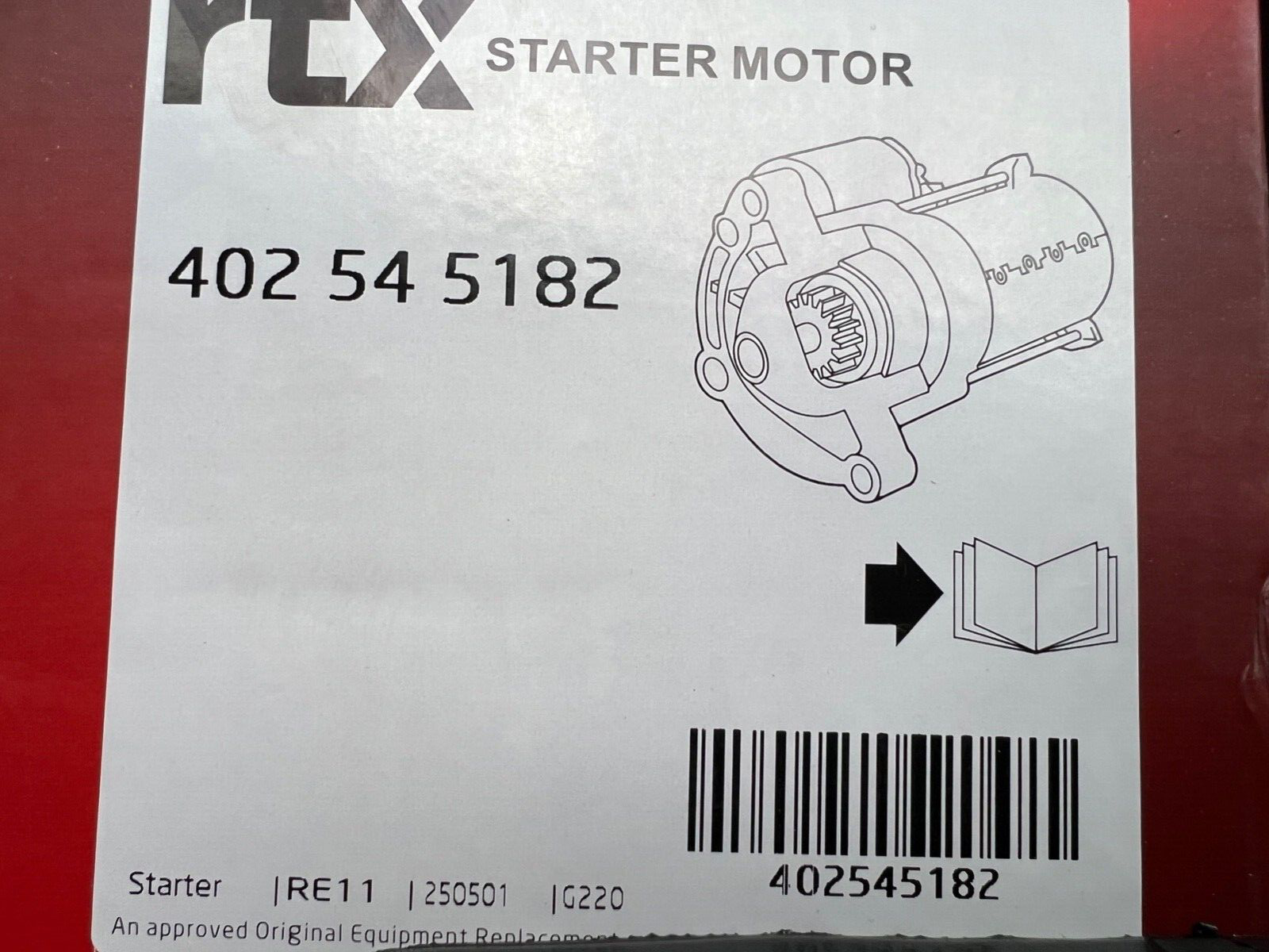 RTX Starter Motor Fits Citroen Fiat Peugeot