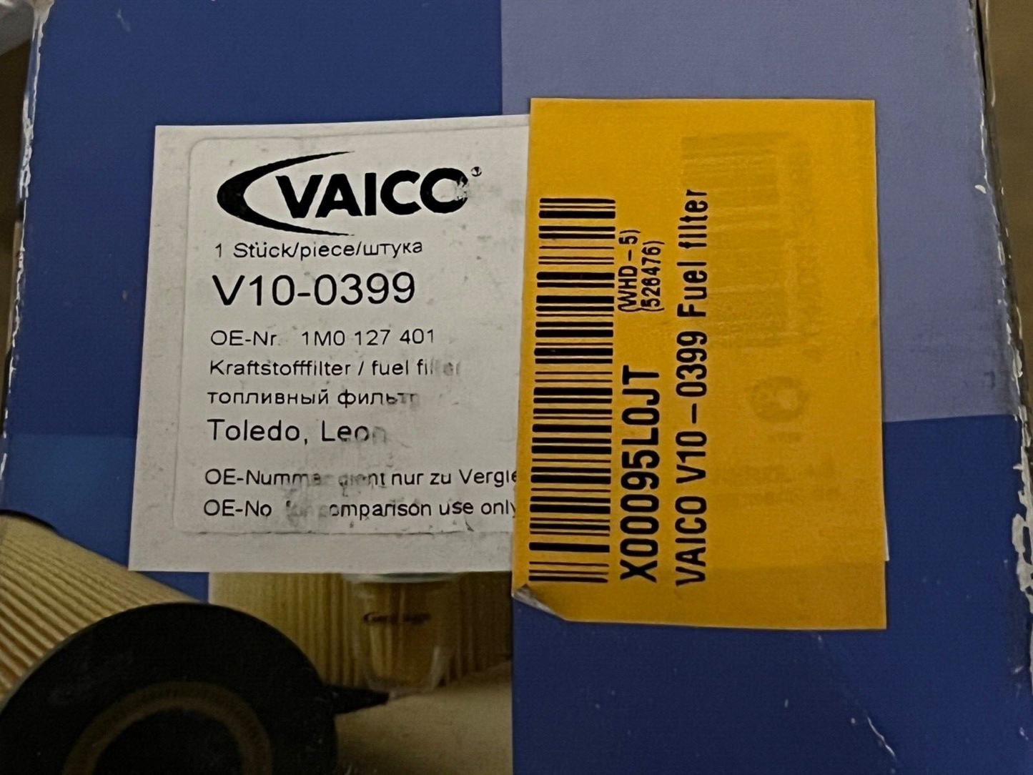 Vaico V10-0399 Fuel Filter fits Seat Toledo Leon