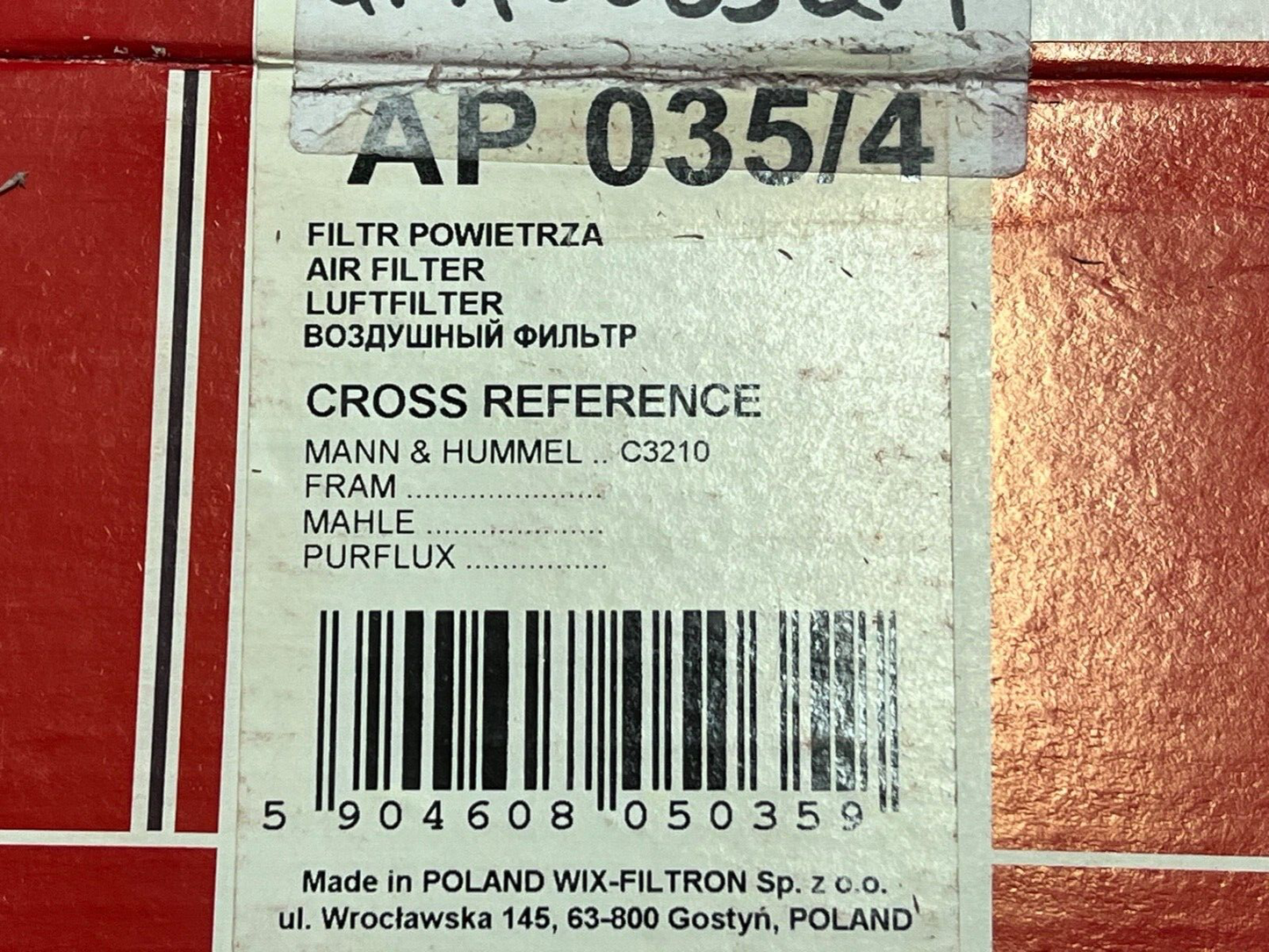 Filtron AP035/4 Air Filter fits Mercedes C Class E Classe SLK