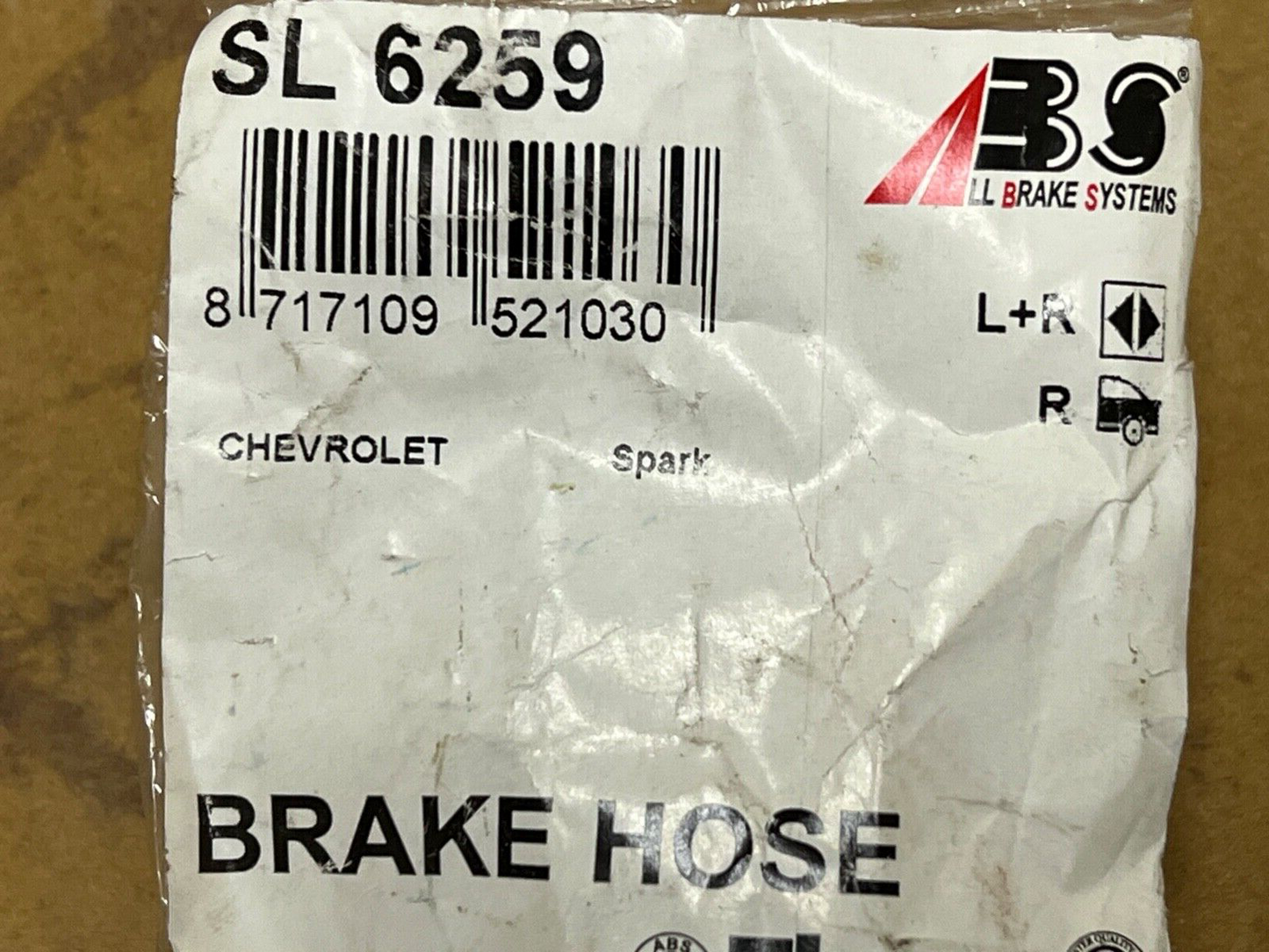 ABS SL6259 Rear Brake Hose fits Chevrolet Spark (M300)