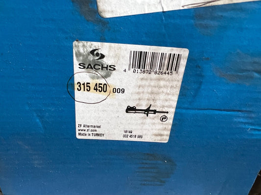 Sachs Front Right Off Side Shock Absorber 315450 fits Citroen C3 Picasso Peugeot