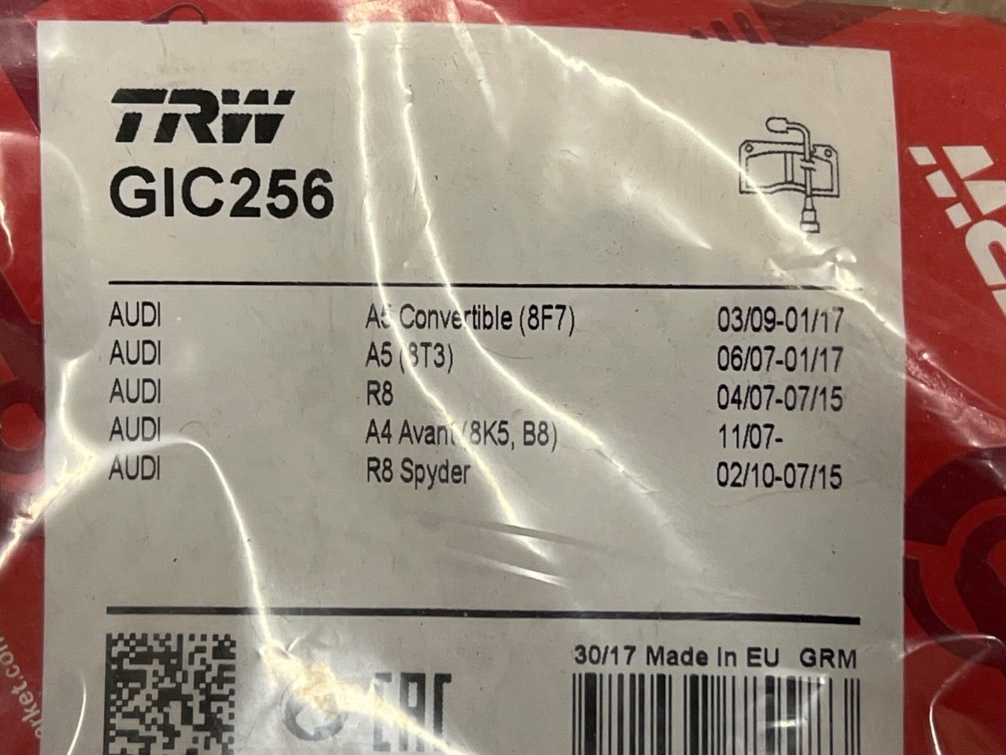 TRW GIC256 Wear Indicator Lead Sensor Pair fits Audi A5 8F7 8T3 R8 A4 8K5 B8