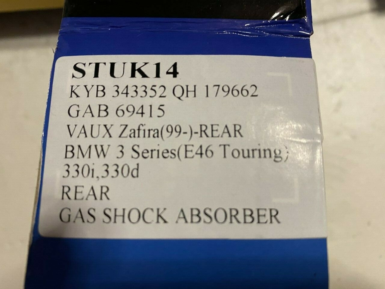 Storm STUK14 Rear Shock Absorber fits Vauxhall Zafira BMW E46