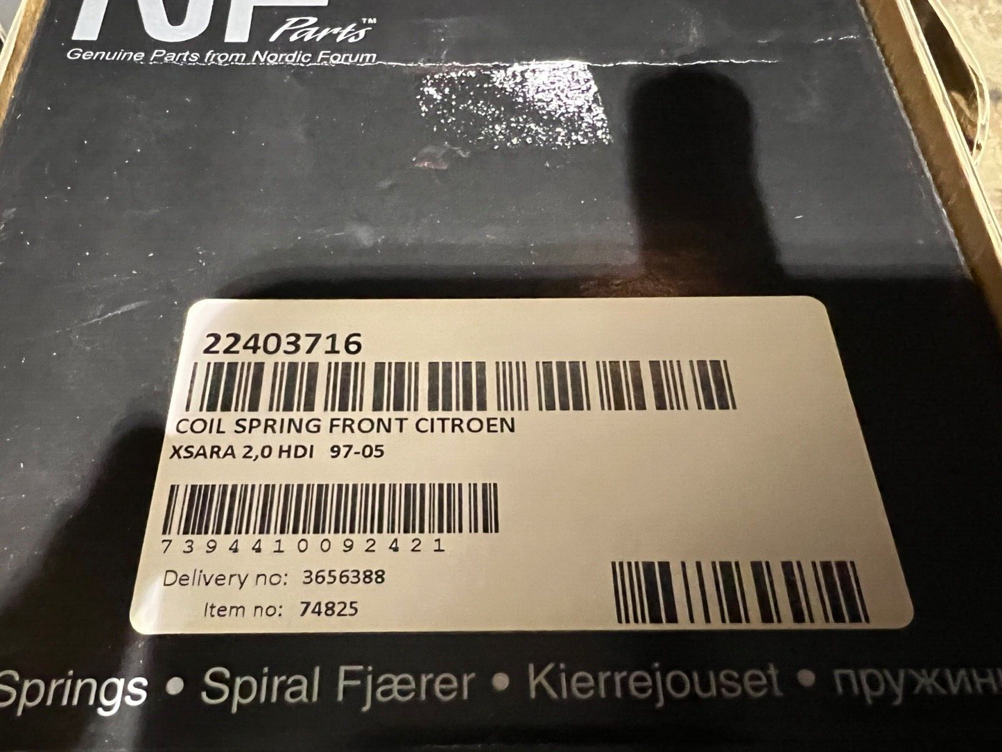 Front Coil Spring fits Citroen Sara 2.0 HDi 1997-2005 NF 22403716