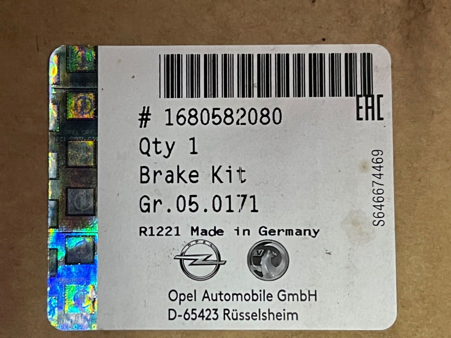 Genuine Vauxhall Astra J Zafira C 300mm Front Brake Disc & Pads Set 1680582080