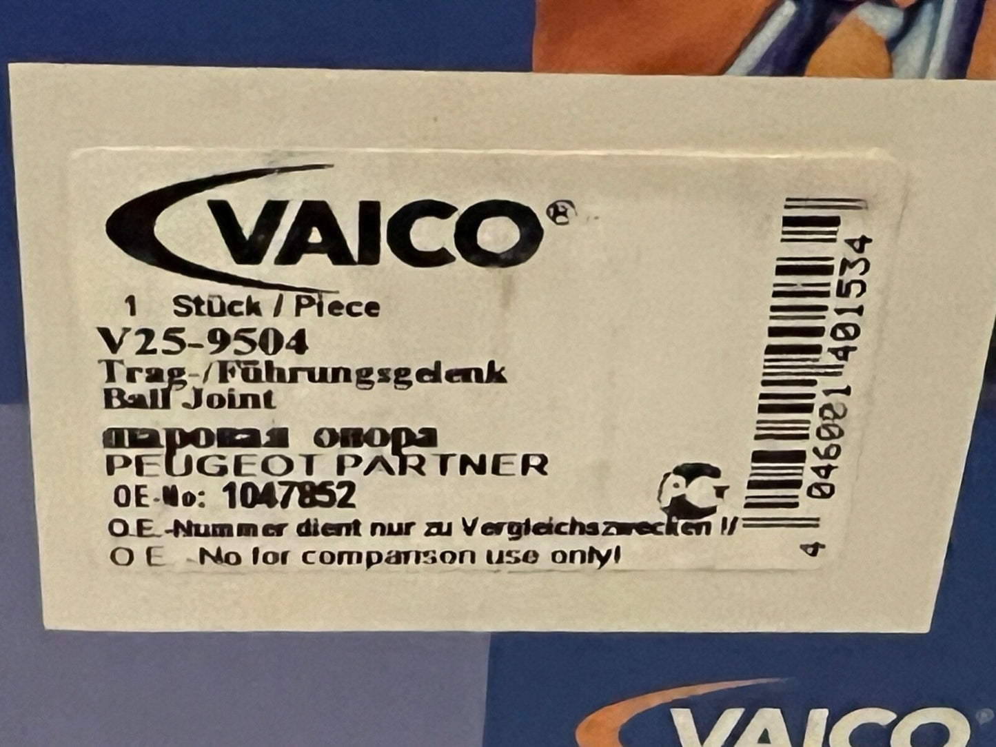 Vaico V25-9504 Ball Joint fits Peugeot Partner