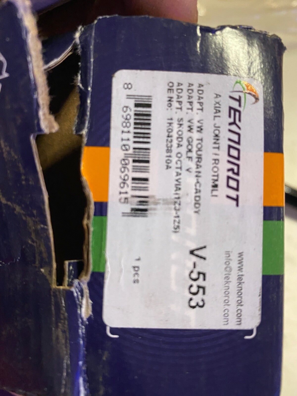 Teknorot V-553 JAR939 Front Tie Rod fits Audi Seat Skoda VW