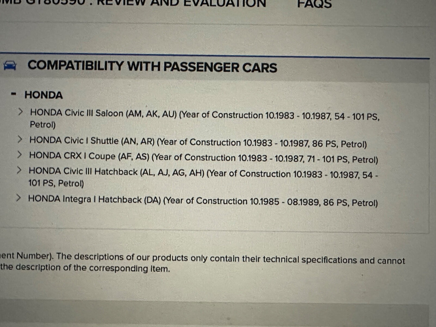 GT80590 Timing Belt Tensioner Fits Honda Civic 1983-19877 CRX Integra