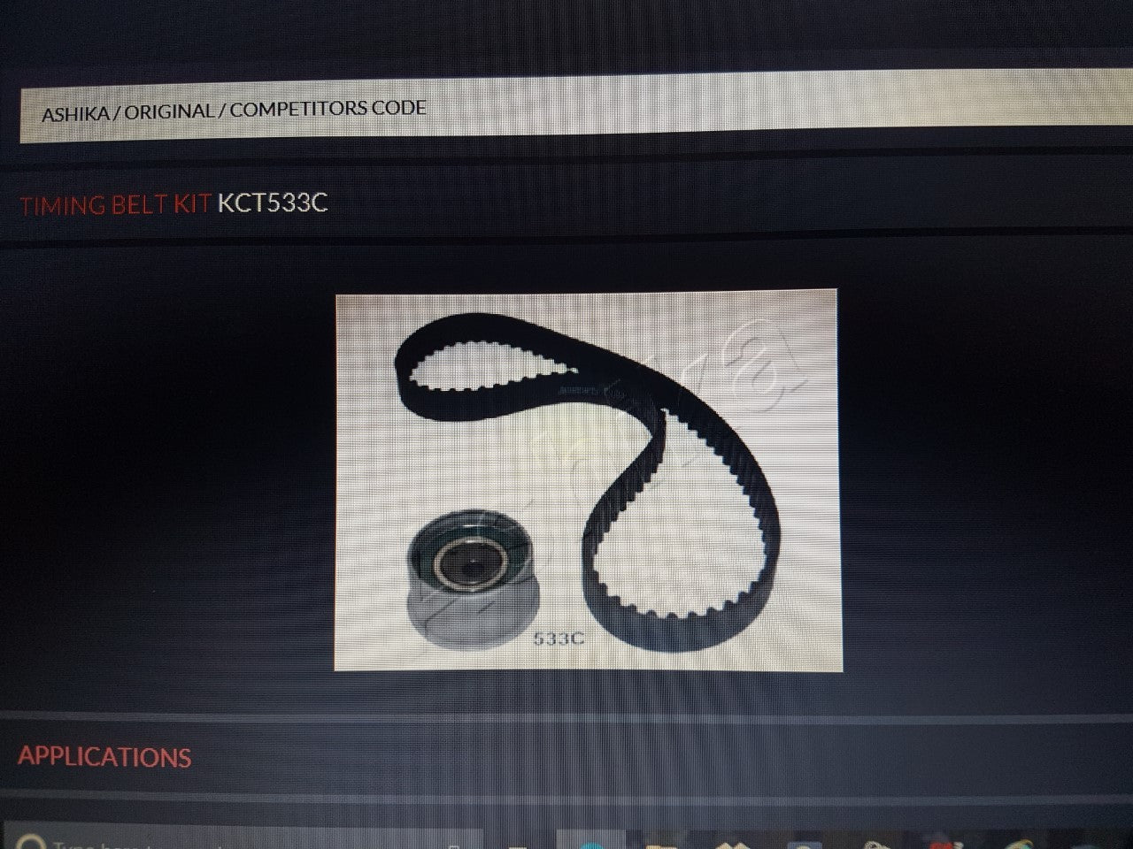 Timing Belt Kit Belt & Tensioner Hyundai Coupe Cabriolet 91-96 Ashika KCT533C