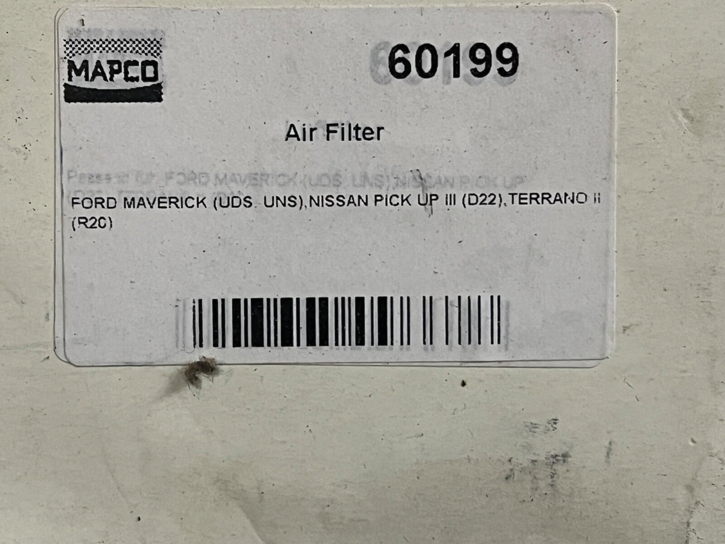 60199 Air Filter Mapco fits Ford Maverick Nissan Pick Up Terrano