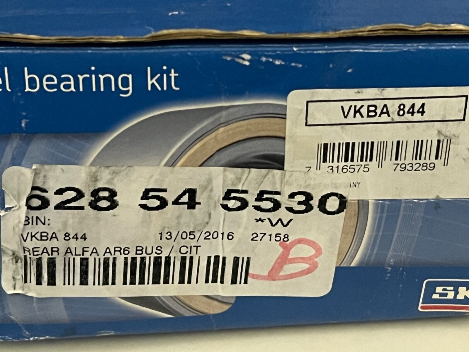 SKF VKBA844 Wheel Bearing Kit Rear Alfa Romeo Citroen Fiat Peugeot