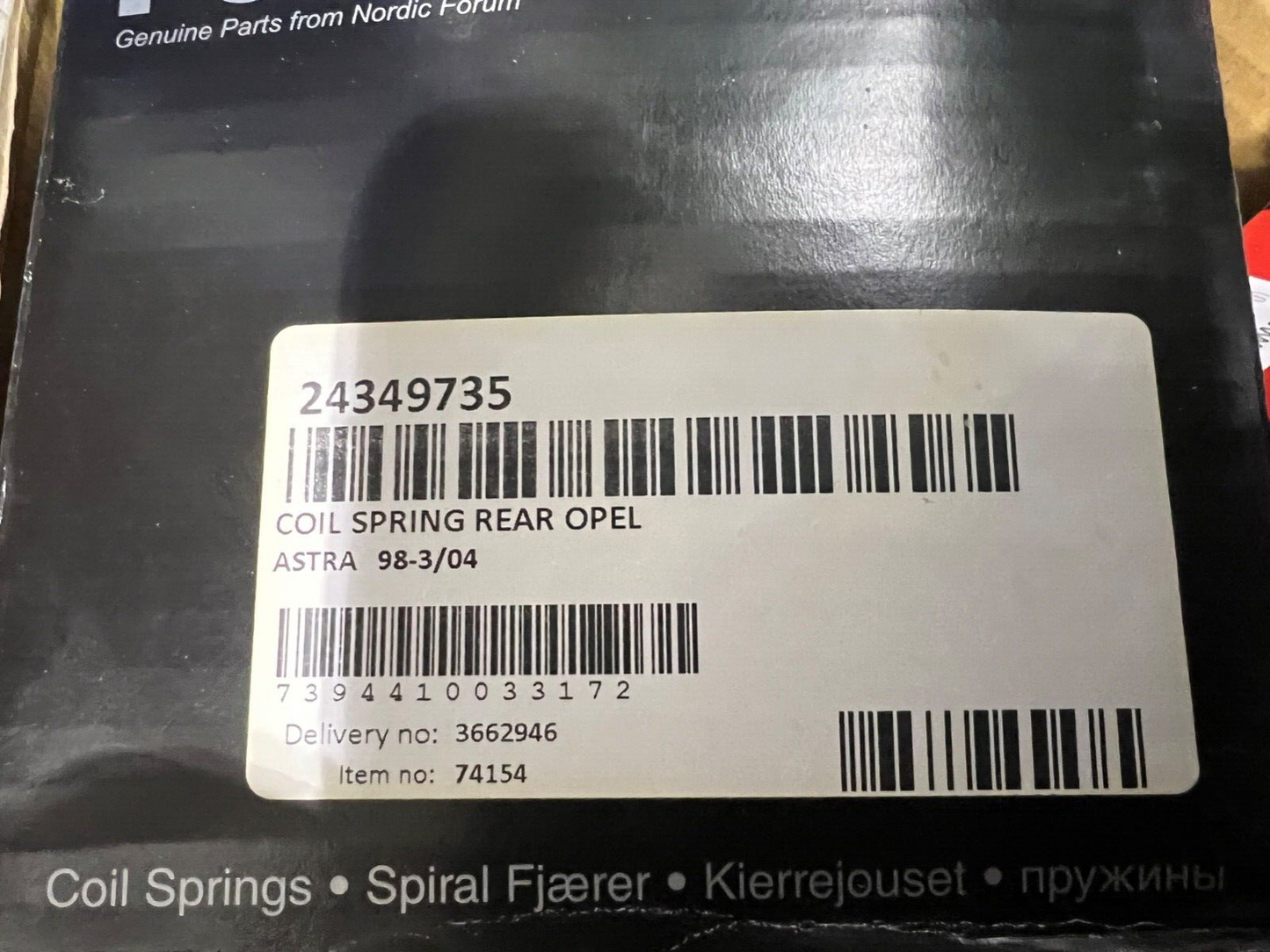 NF 24349735 4263437 Rear Coil Spring fits Vauxhall Astra 1998-2004