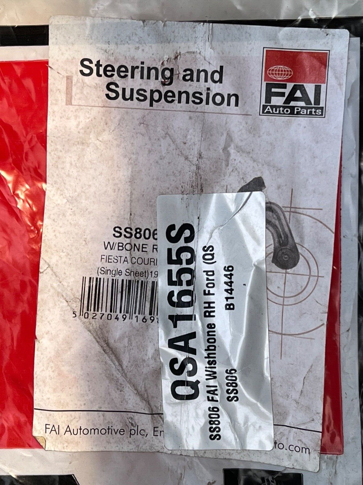 FAI SS806 Front Off Side Right Hand Wishbone Suspension Arm fits Ford Courier