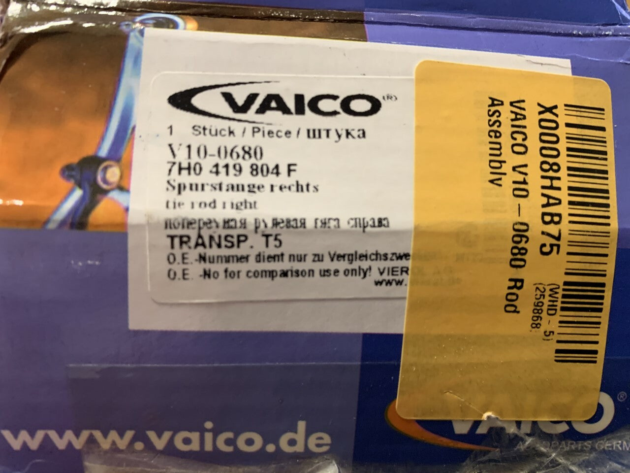 Vaico V10-0680 Tie Rod Steering Arm Off Side Right Hand fits VW Volkswagon