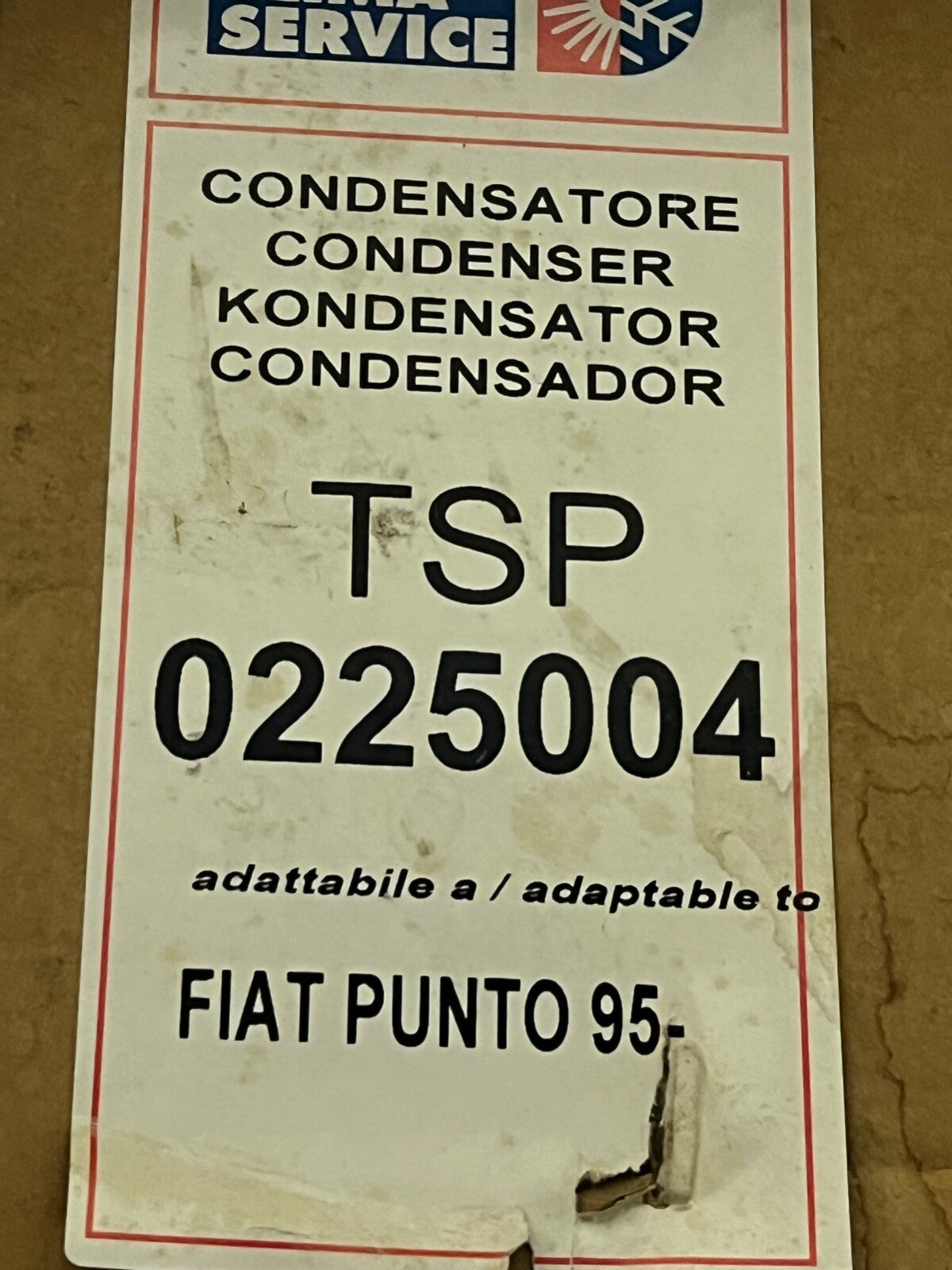 0225004 Air Conditioning Condenser fits Fiat Punto 1995-onwards