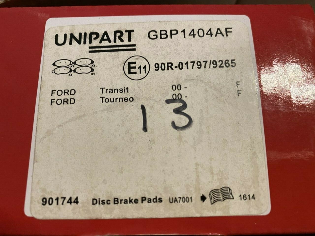 Unipart GBP1404AF Front Brake Pads fits Ford Transit fits FWD 2000-