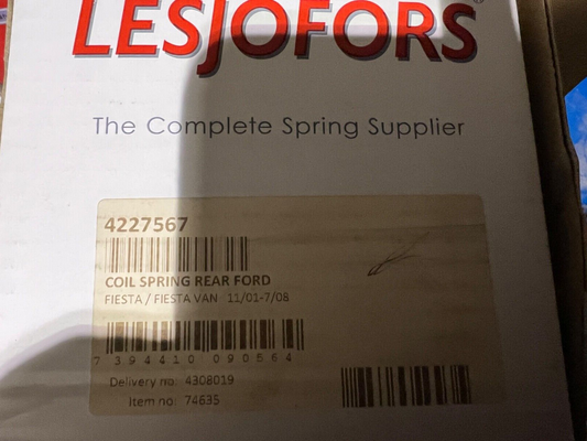 Rear Coil Spring fits Ford Fiesta MK5 MK6 Lesjofors 4227567