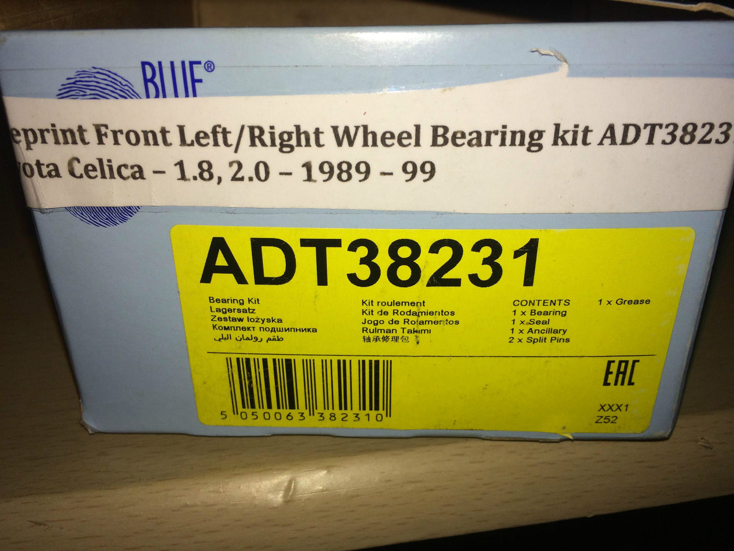 Front Wheel Bearing NSF OSF Toyota Celica 89-99 1.8 2.0 ADT38231 OE Quality