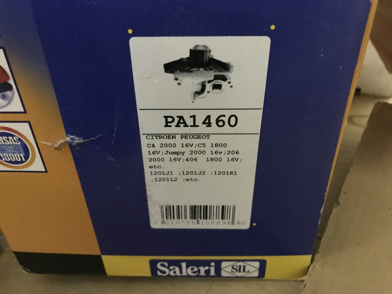 Water Pump Citroen C4 C5 C8 Dispatch Fiat Scudo Lancia Peugeot 206 307 PA1460