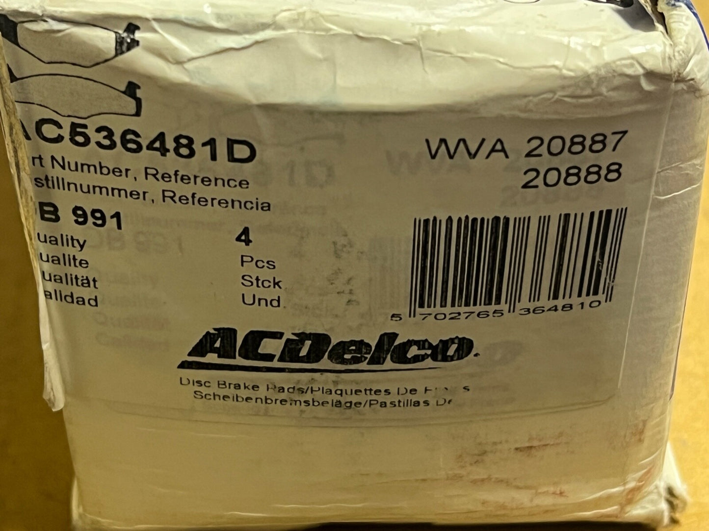 AC Delco AC536481D Front Brake Pads fit Seat VW Volkswagen