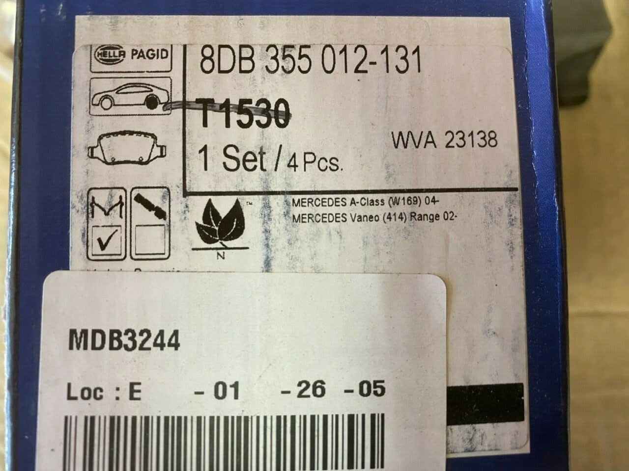 Hella-PAGID T1530 8DB355012-131 Rear Brake Pad Set fits Mercedes