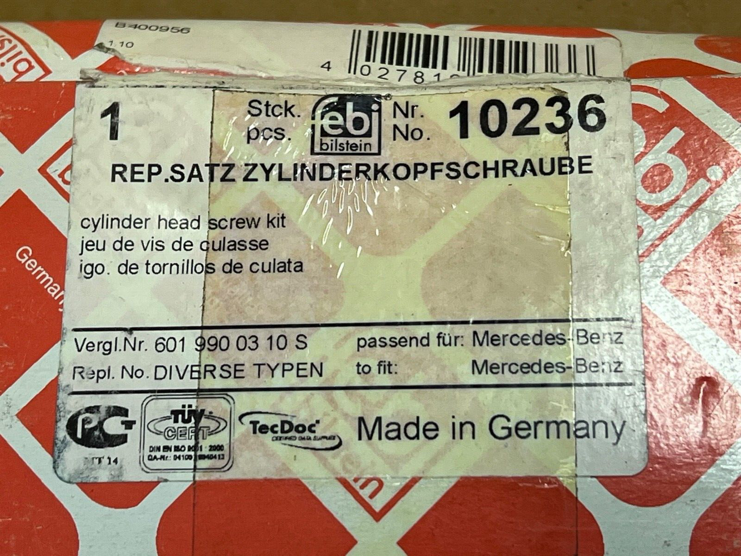 Febi 10236 Cylinder Head Bolts fits Mercedes