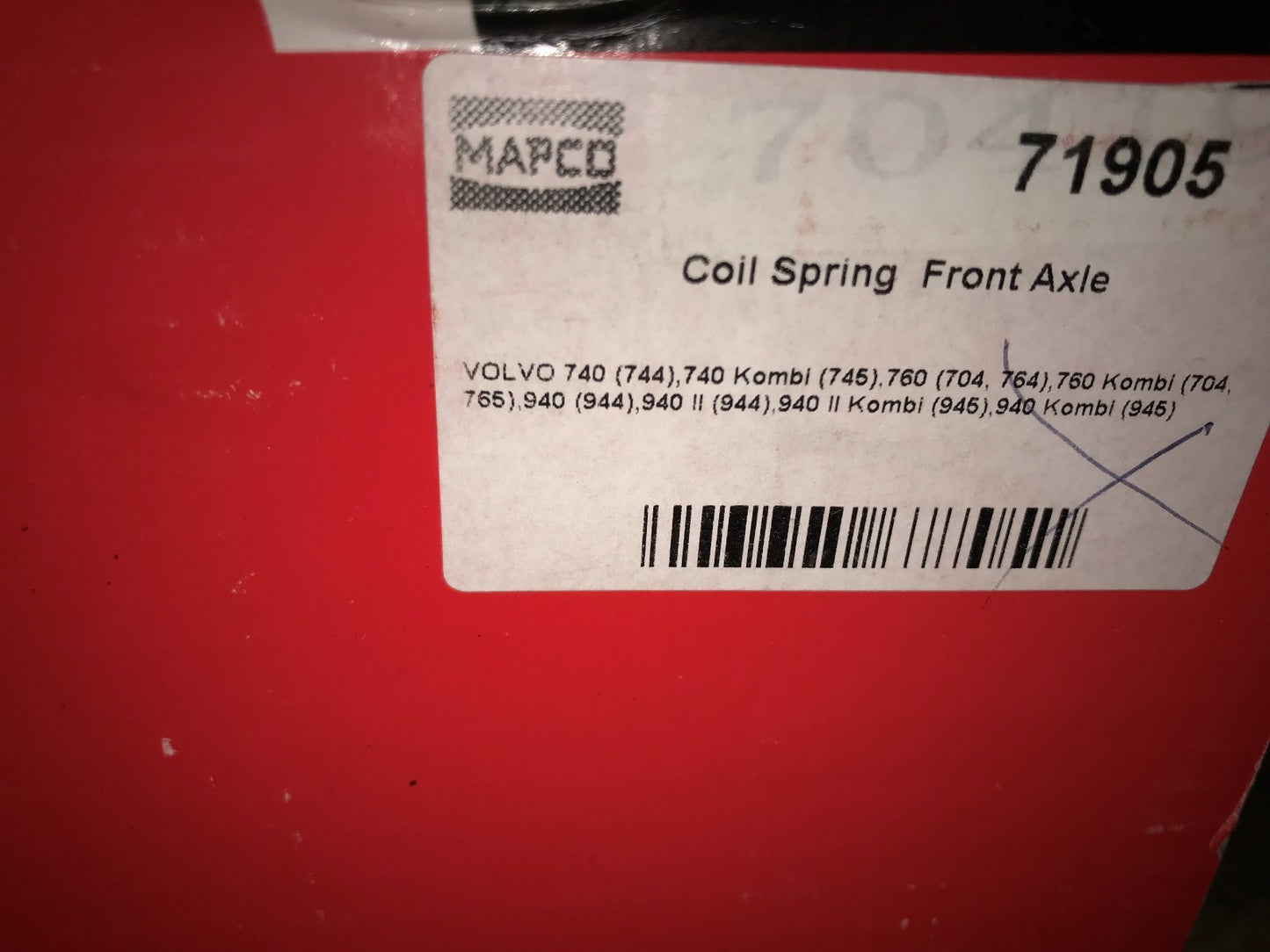 Front Coil Spring Volvo 740 1985-1992 760 1981-1992 940 1990-1998 Mapco 71905