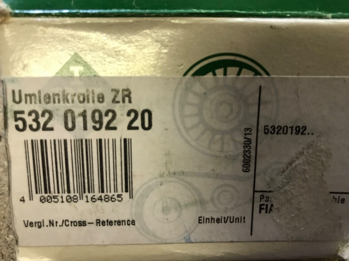 INA 532019220 Timing Belt Pulley fits Fiat Croma I Hatchback 154 1987-1996