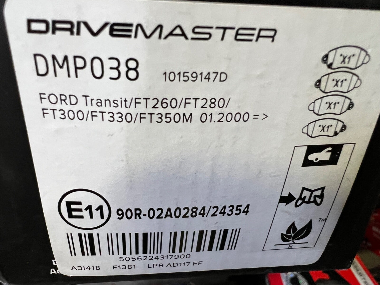Front Brake Pads fit Ford Transit 260 280 300 350 2000-onward Drivemaster DMP038