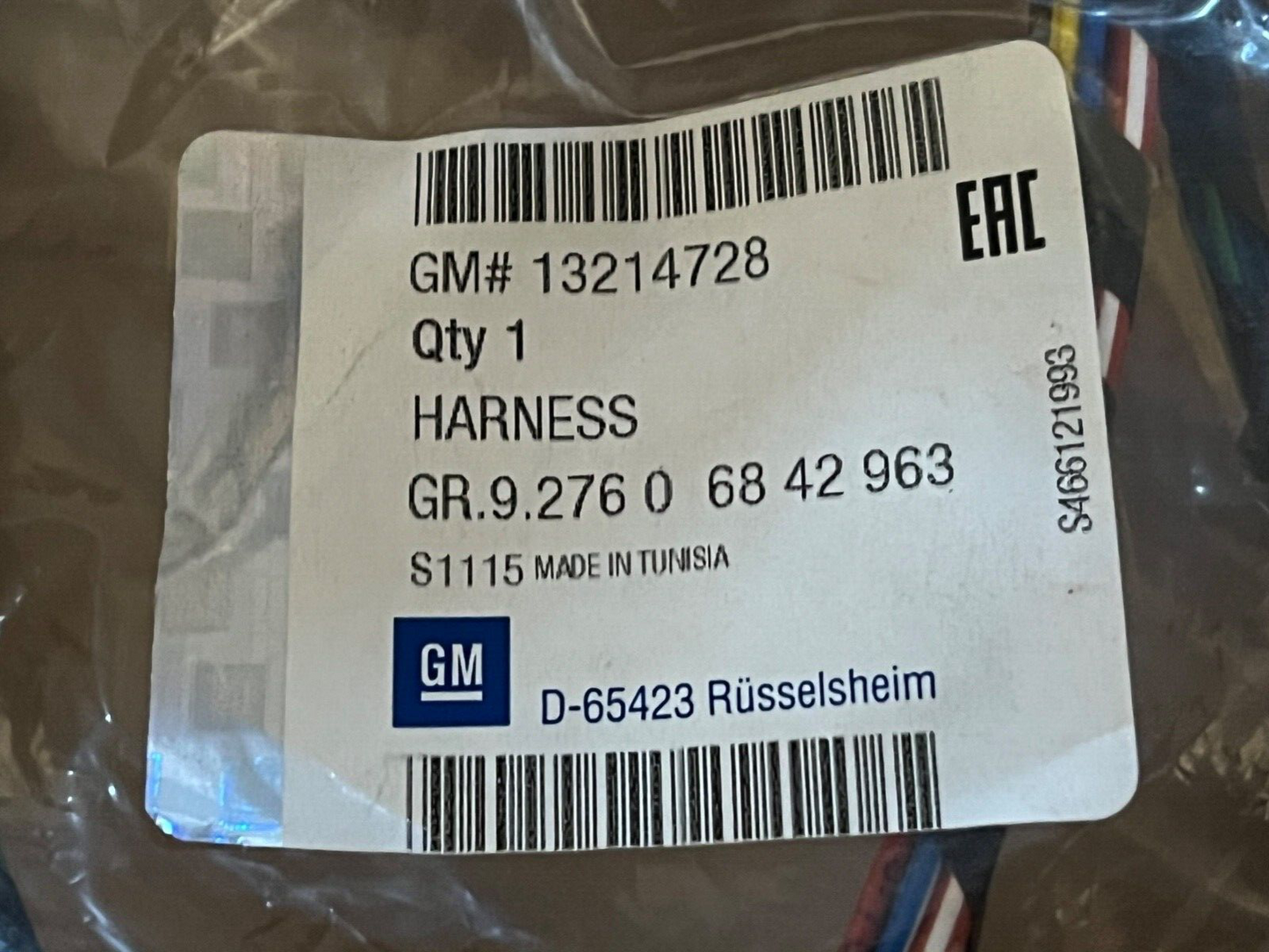 Genuine 13214728 Vauxhall Zafira B Air Con, Heater, Ventilation Wiring Harness