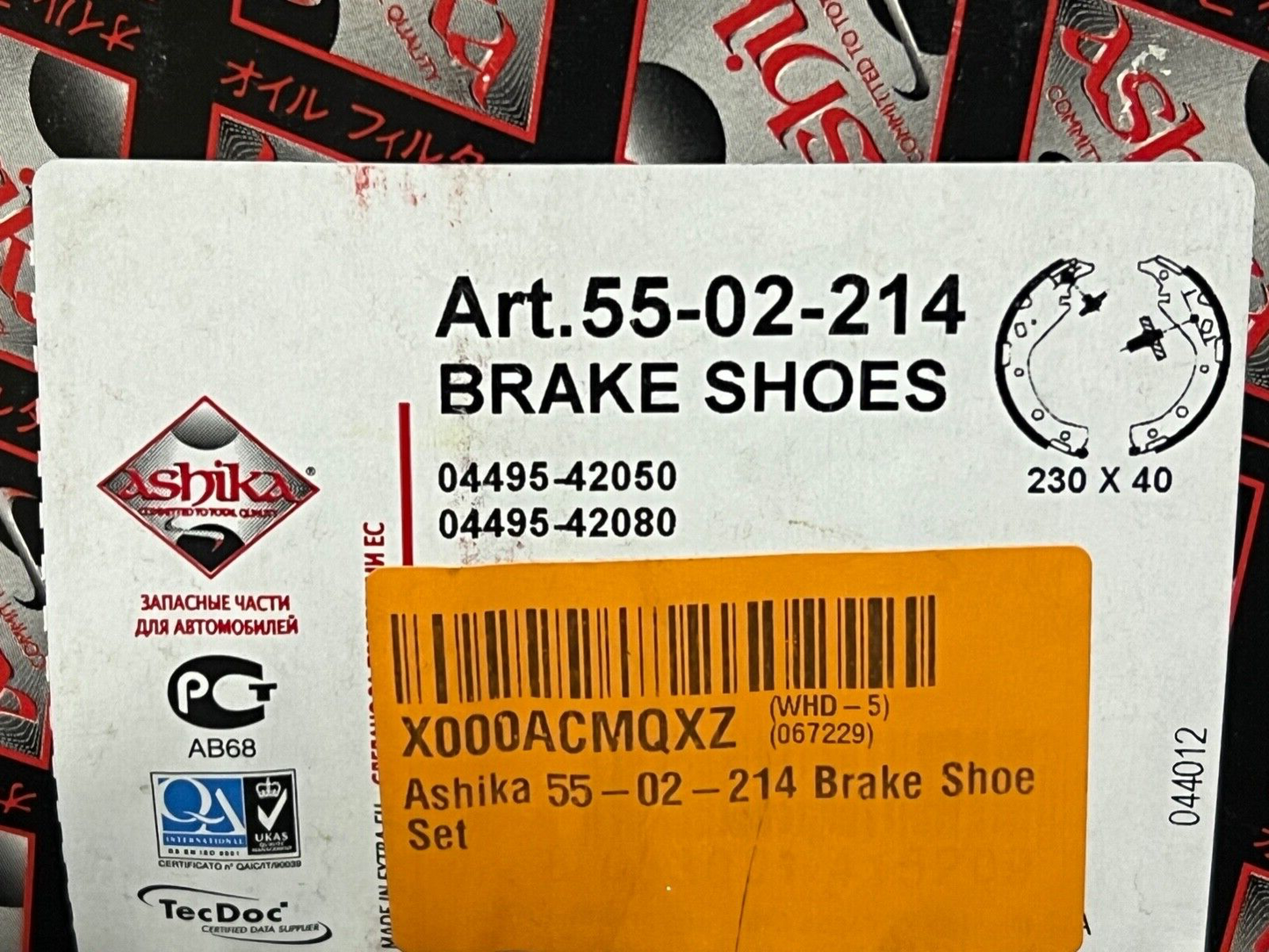 Ashika 55-02-214 Rear Brake Shoe fit Toyota RAV4 2000-2005 Camry Daihatsu Terios