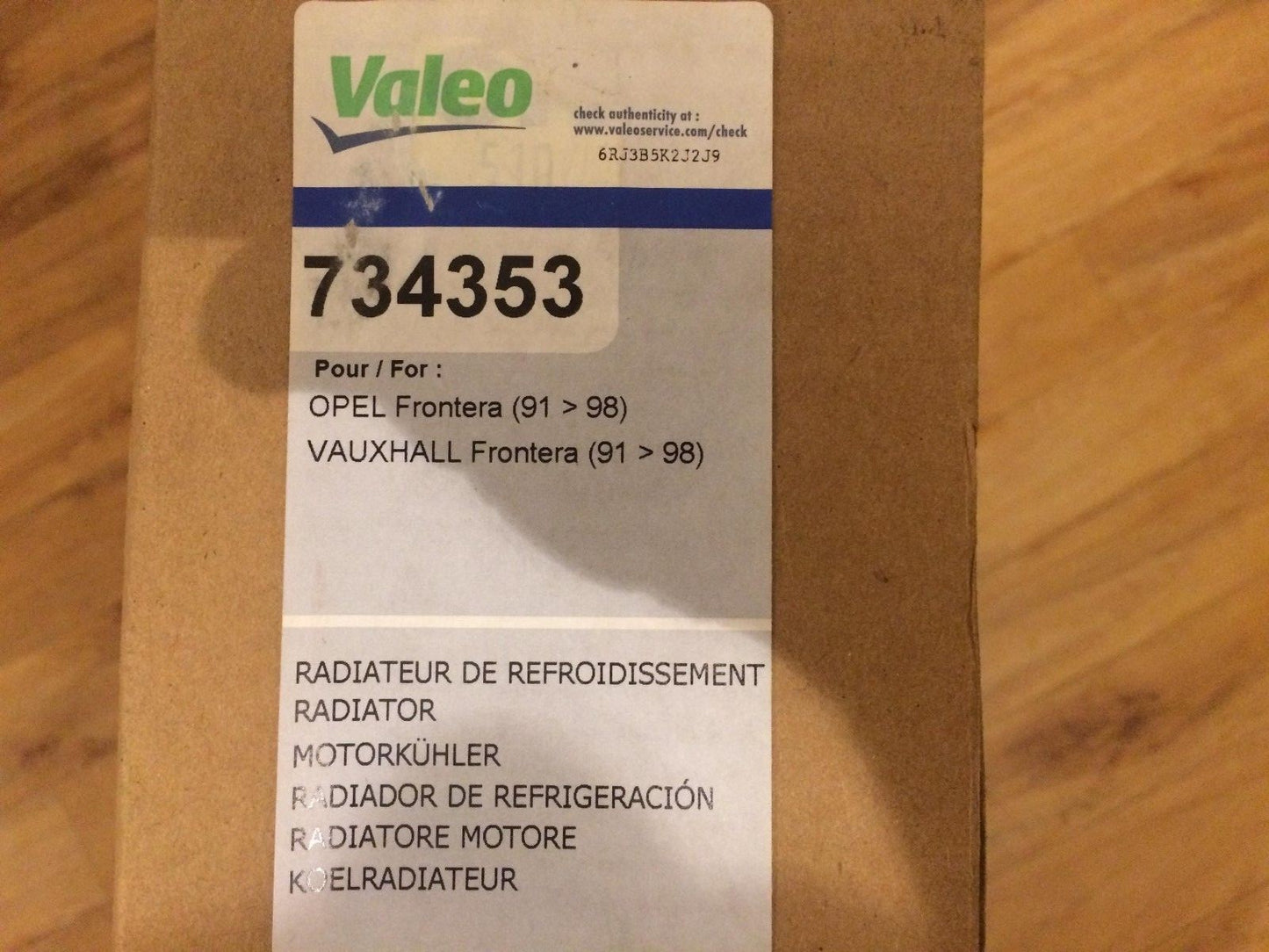 Vauxhall Frontera 1991-1998 Radiator Valeo 734353 Brand New Boxed ***BARGAIN***