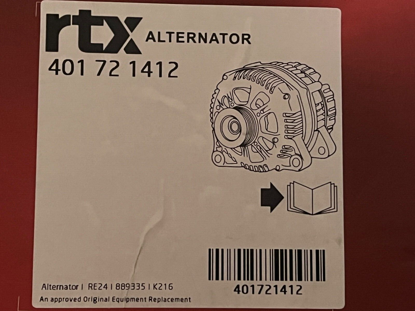 RTX 401721412 Alternator for Vauxhall Astra Estate / Van Mk4 1.7TD  1998-2000