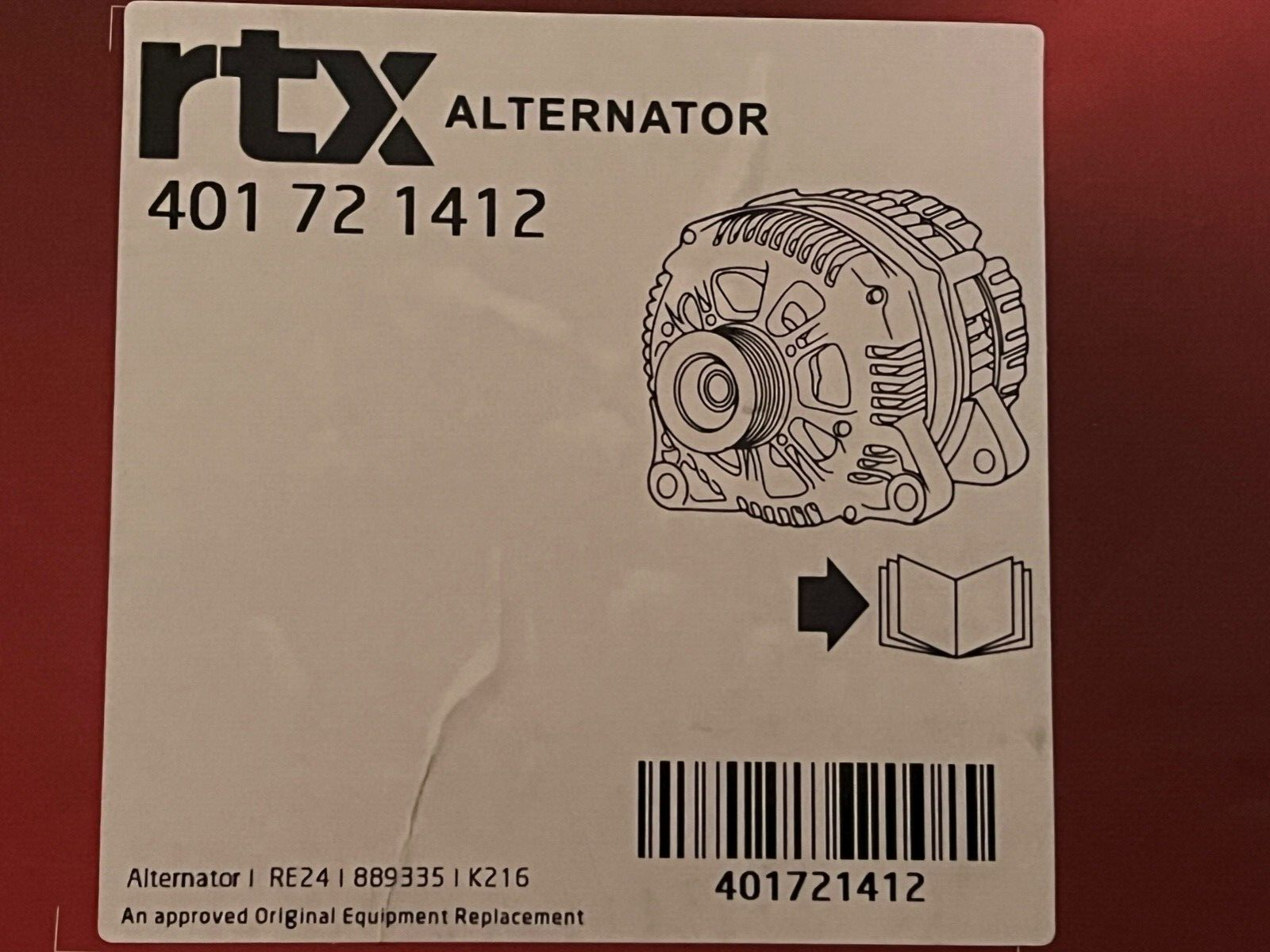 RTX 401721412 Alternator for Vauxhall Astra Estate / Van Mk4 1.7TD  1998-2000