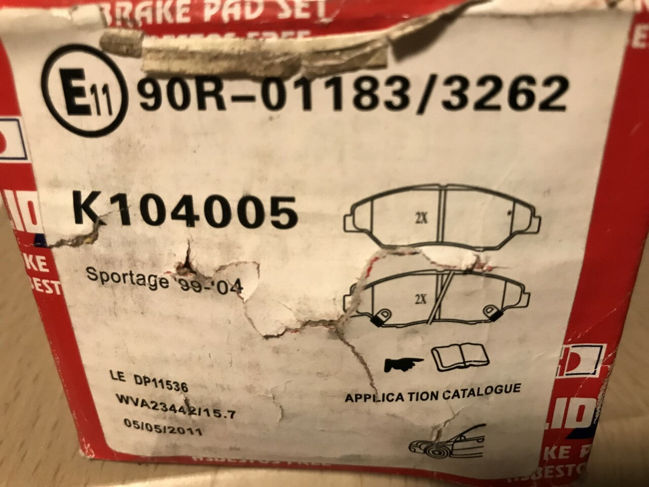 Front Brake Pads Kia Sportage 1998-2004 SolidAce K104005