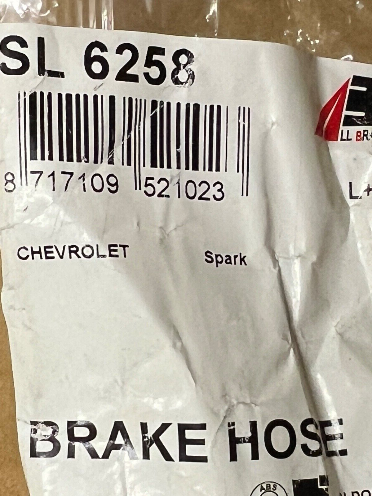ABS SL6258 Front Brake Hose fits Chevrolet Spark