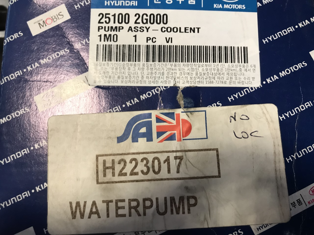 Water Pump with Housing Genuine Part Hyundai iX35 2010-2016 251002G00